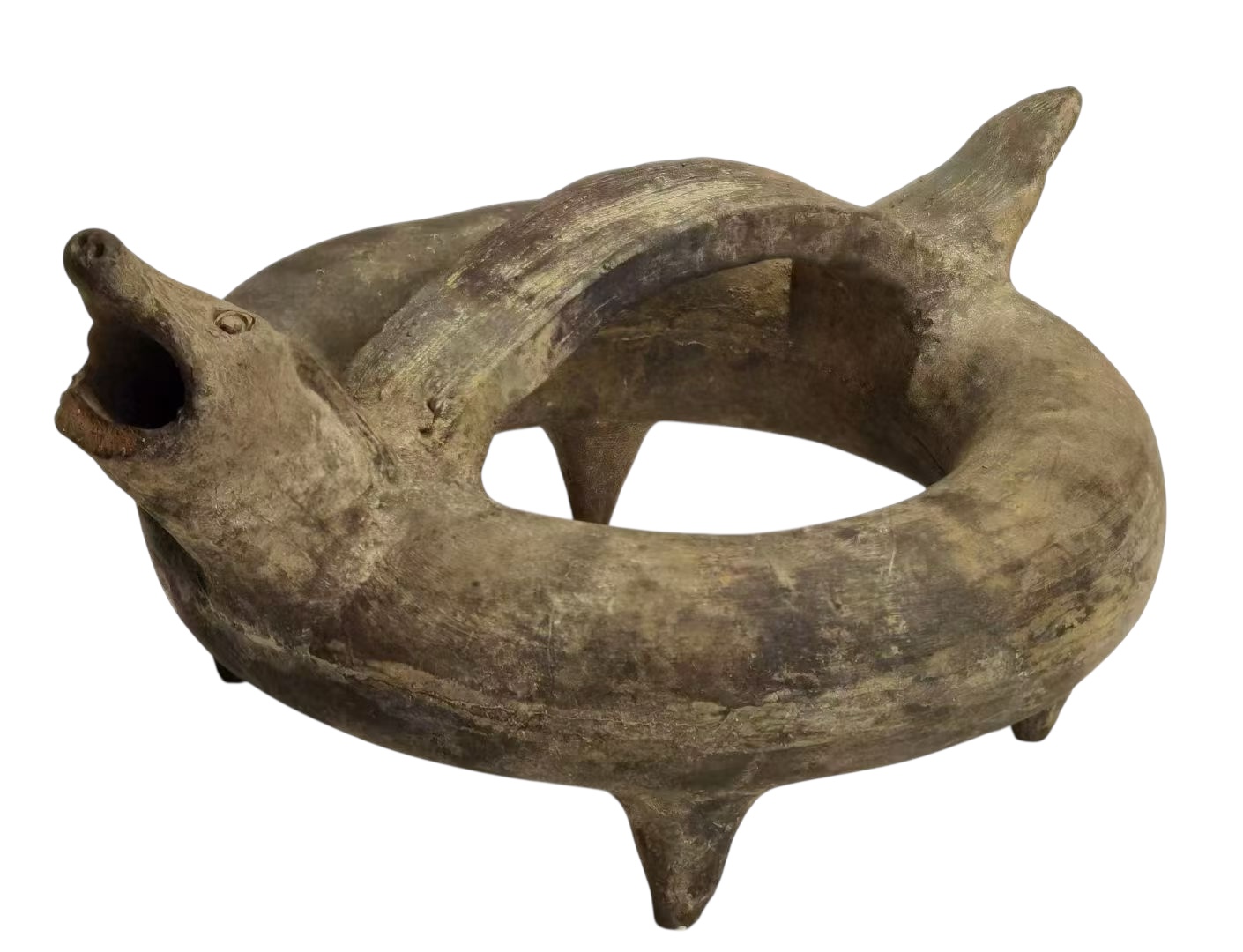 良渚文化期 黑陶兽形觥